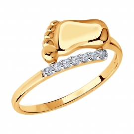 Кольцо «Пяточка» из золота